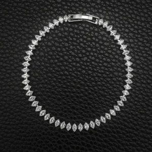 || S925 STERLING SILVER || NEW |MARQUISE OVAL SQUARE CUT LUXURY  TENNIS BRACELET